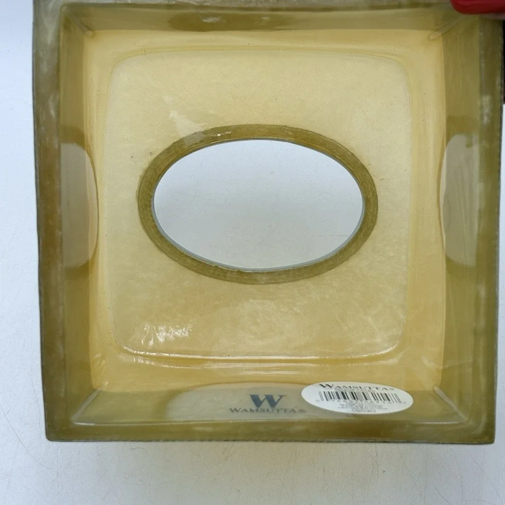 Wamsutta Palace Pearl Tissue Box Cover Faux Alabaster Yellow Bathroom Decor